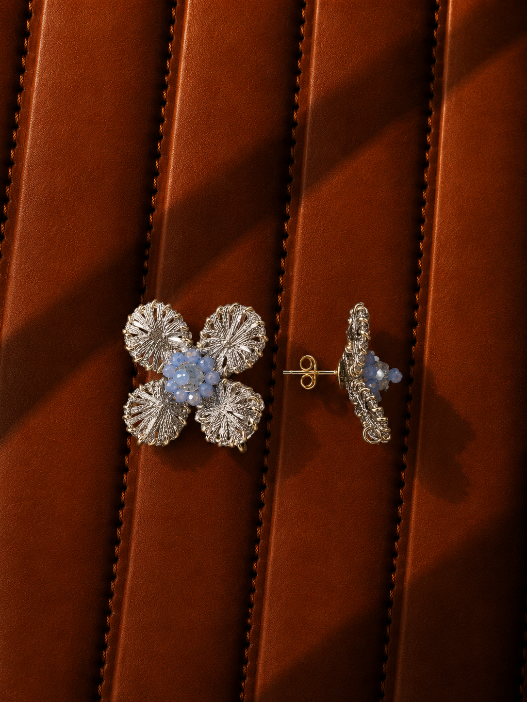 Silver Oorbellen Aster Flower S