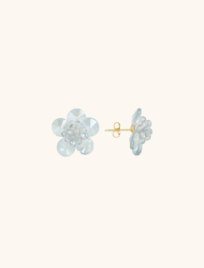 Blaue Ohrringe Teuntje Flower Stud