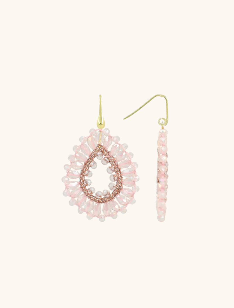 Kristall Rosa Ohrringe Robin Drop Crystal Small  