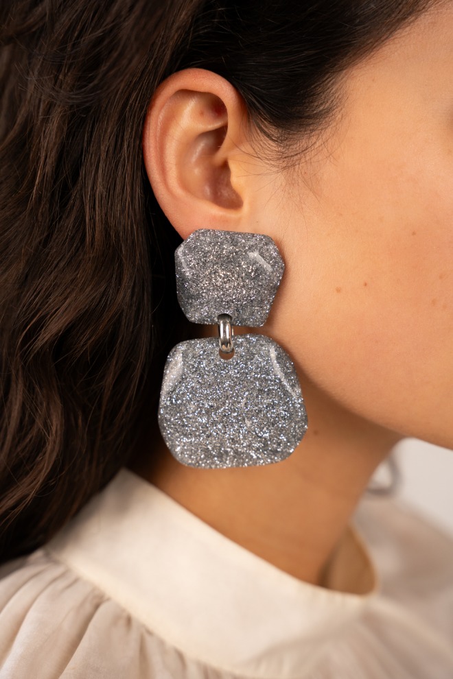 Zilveren Glitter Oorbellen Lyra Double Statementlott-theme.productDescriptionPage.SEO.byTheBrand