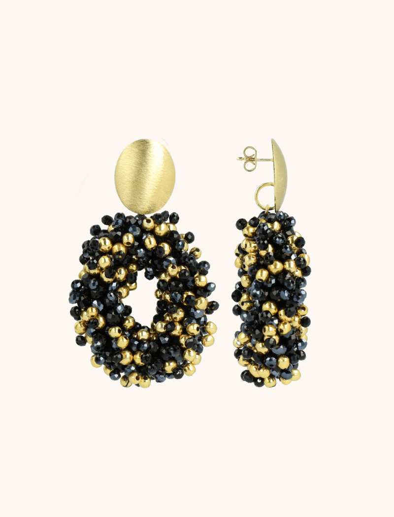Zwarte Oorbellen Katie Double Stones Ovaal Mlott-theme.productDescriptionPage.SEO.byTheBrand