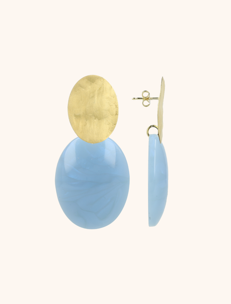 Blue earrings Sirius oval S