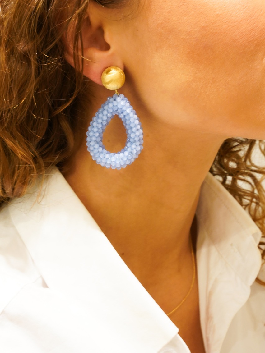 Baby Blue Earrings Clip Berry Drop L