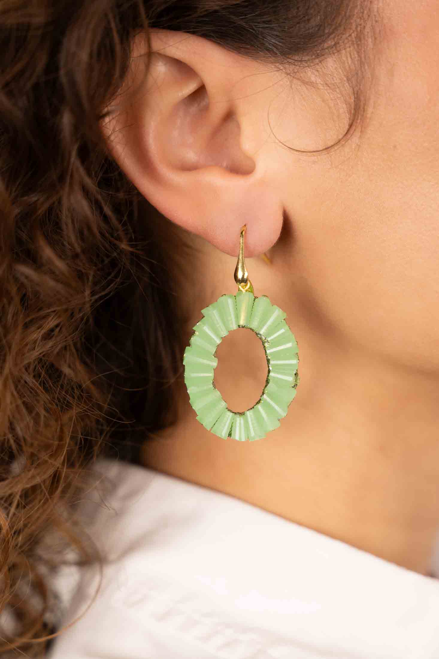 Lime Earrings Danee Oval Tube