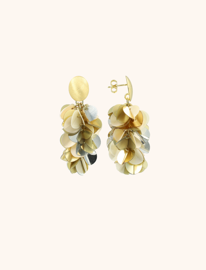 Zilver Gouden Sequin Snake Oorbellen M