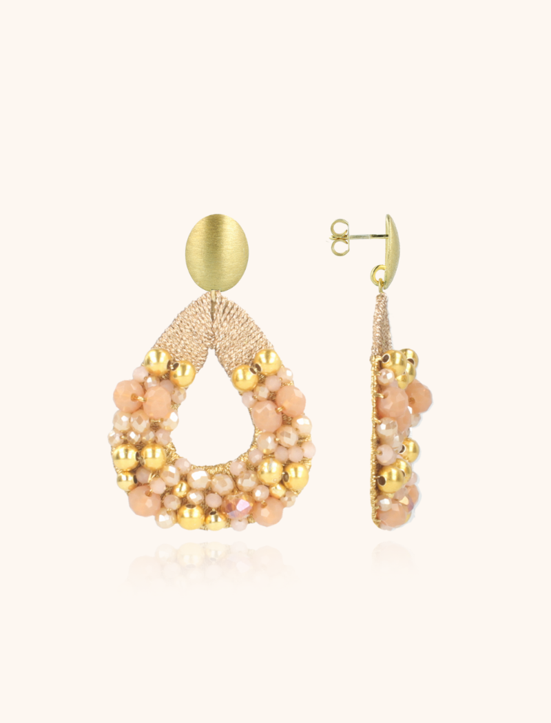 Beige Tangerine Earrings Claar Combi Drop S