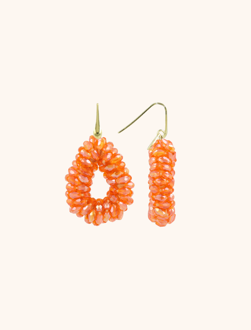 Orange earrings Anne Drop S marquis lion