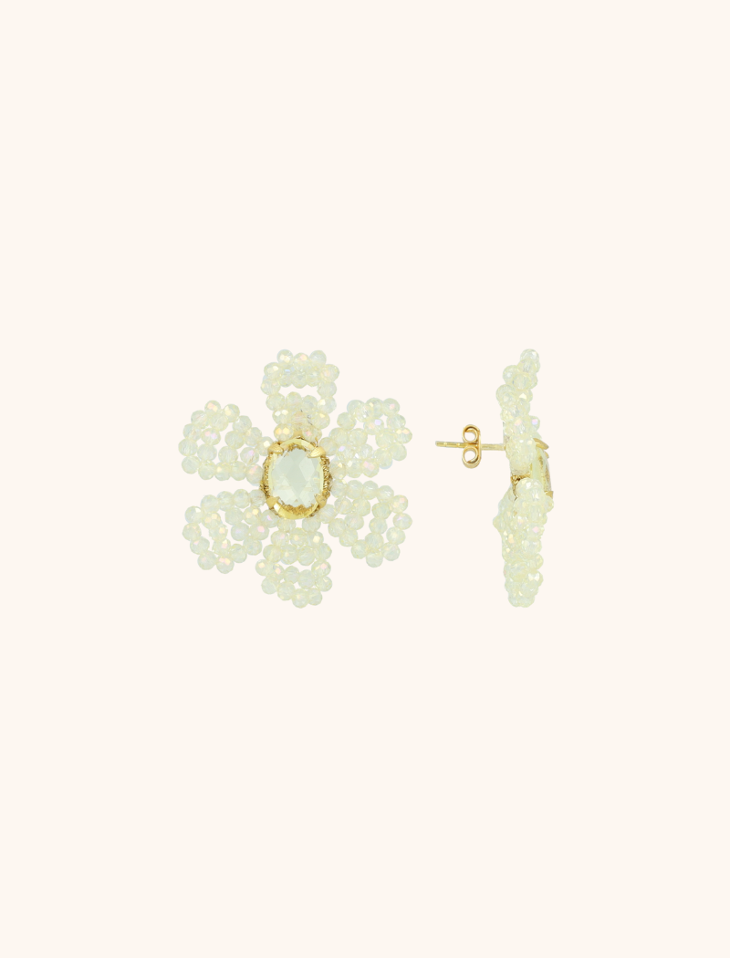Beige Earrings Madelief Blooming Flower M