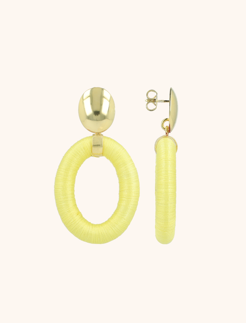 Light Yellow Earrings Faye Oval L  