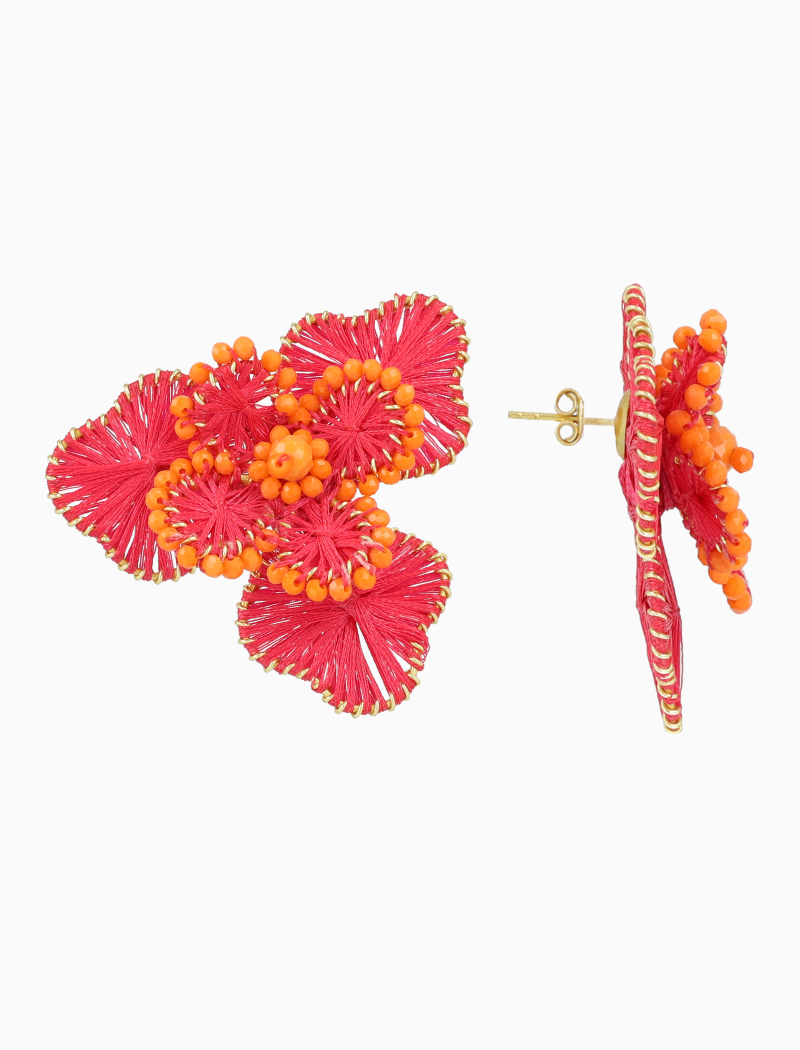 Fuchsia Oorbellen Aster Flower L