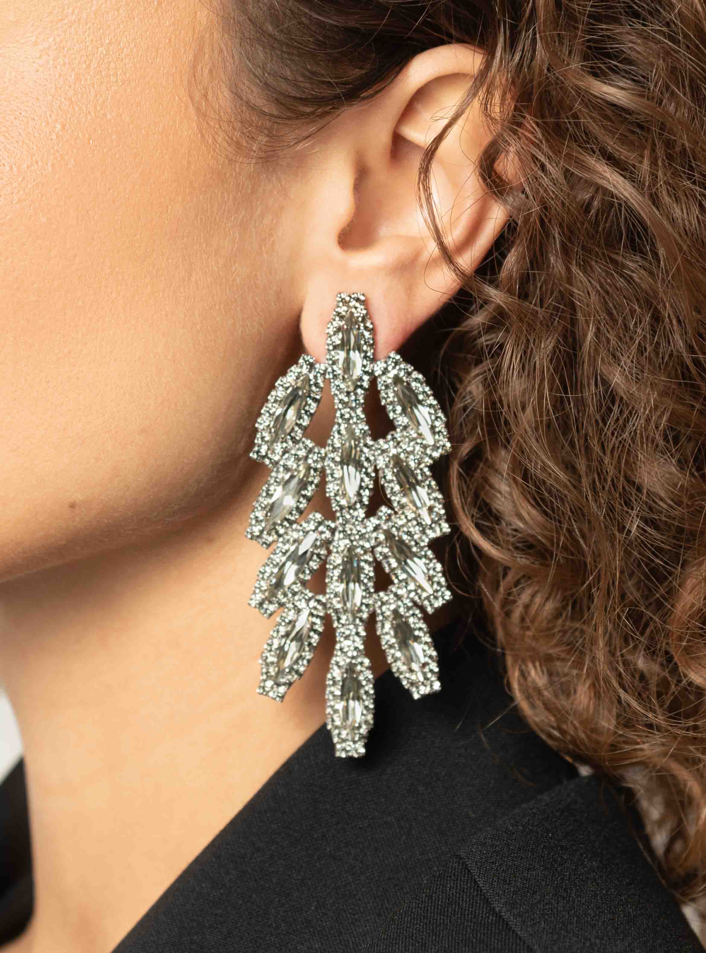 Fieve Earrings Marquise Waterfall L Black Diamond