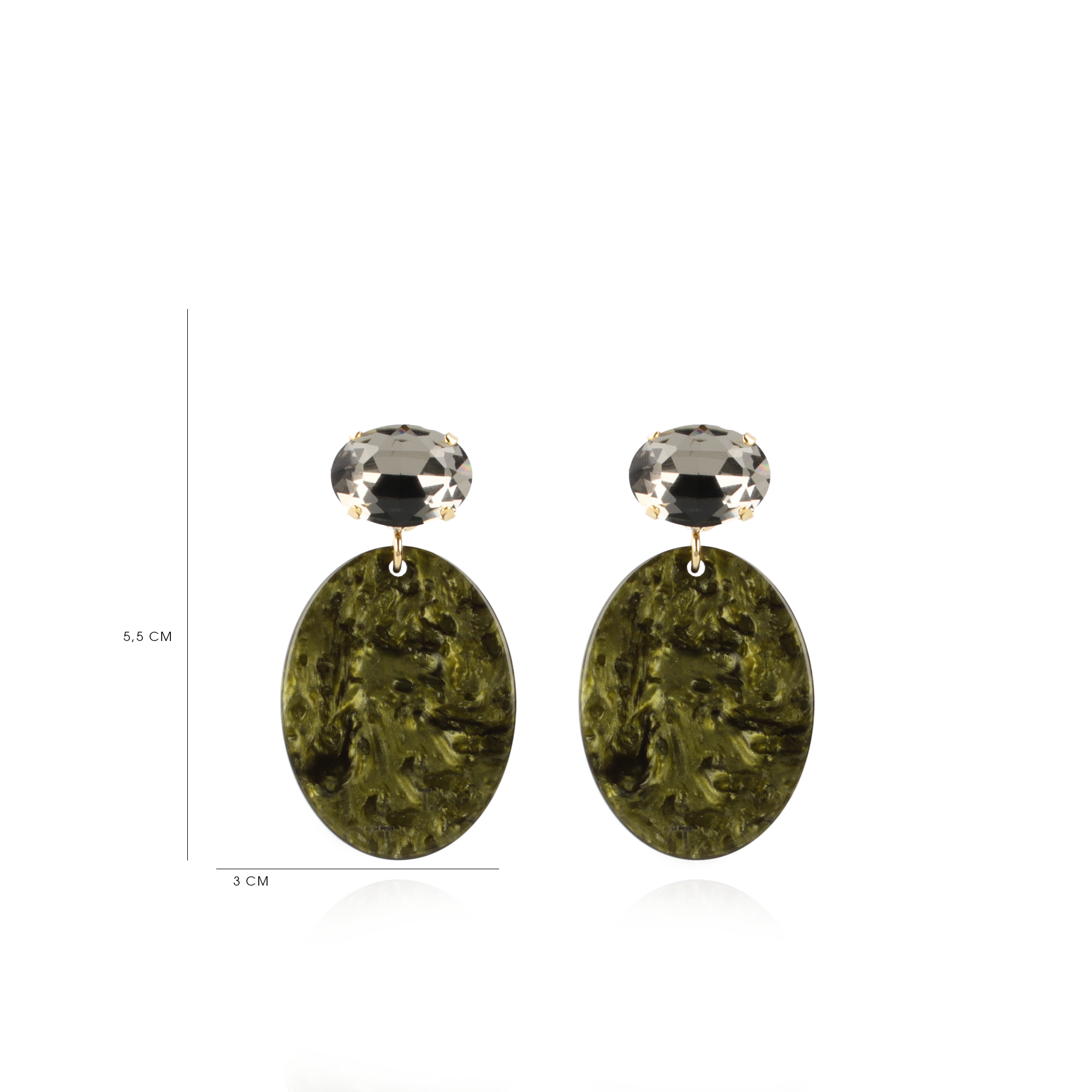 Marble Donker Groen Oorbellen Celia Ovaal S Strass Diamondlott-theme.productDescriptionPage.SEO.byTheBrand