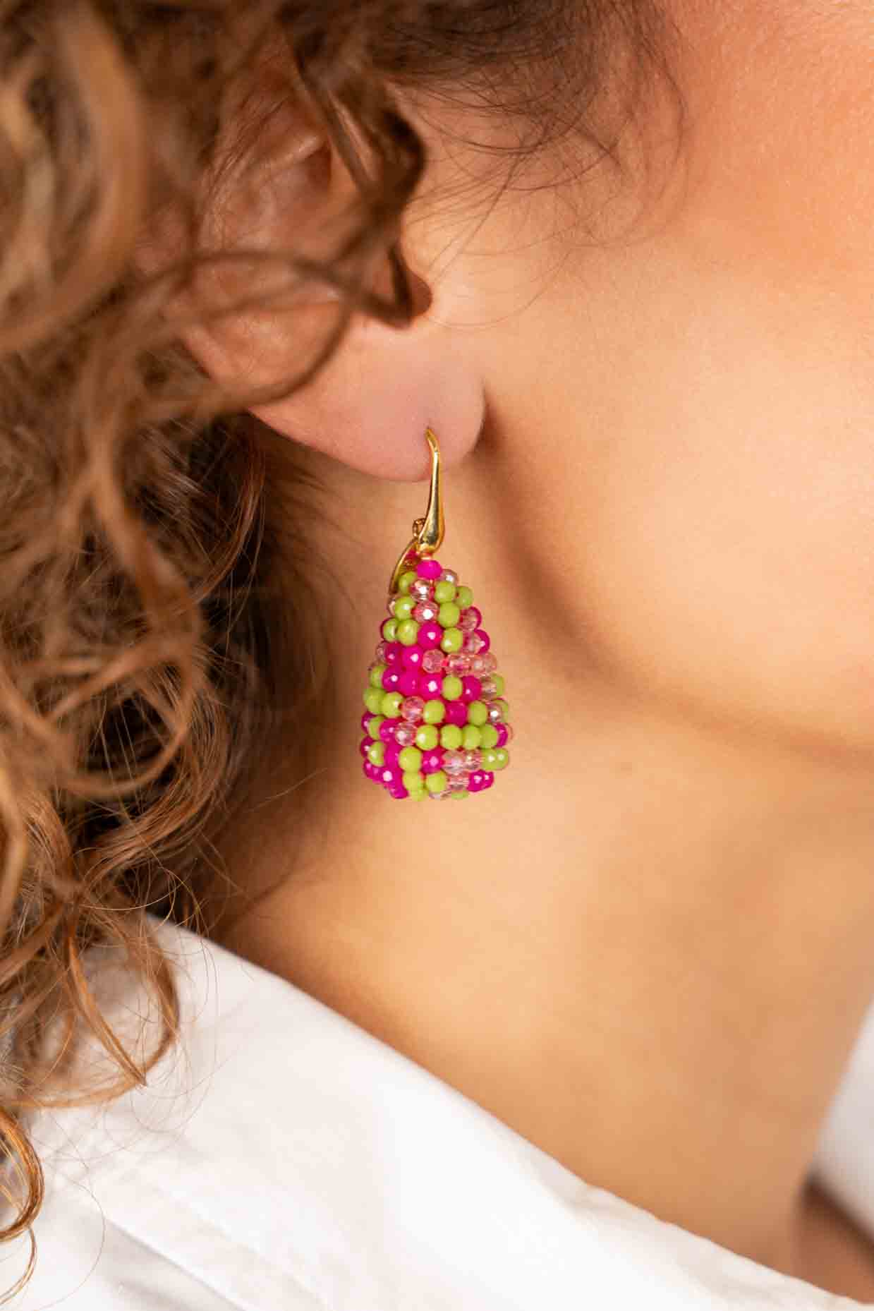 Fuchsia Lime Earrings Amy Cone S