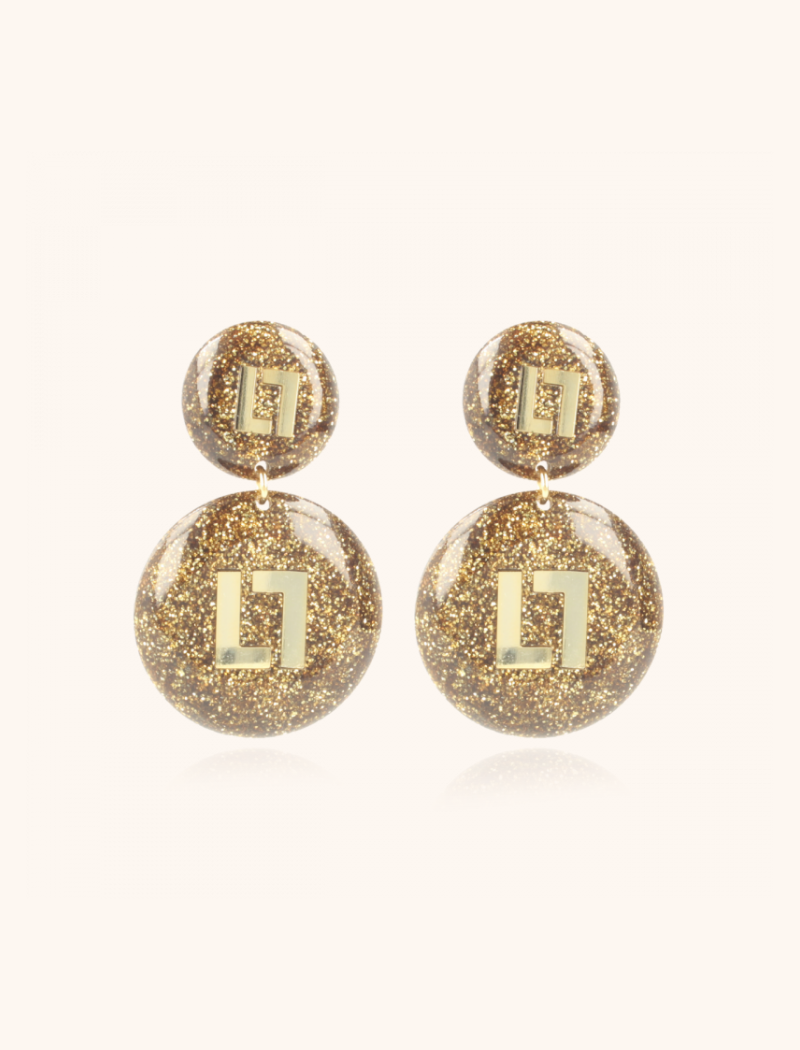 Gouden Glitter Oorbellen Larissa Logolott-theme.productDescriptionPage.SEO.byTheBrand