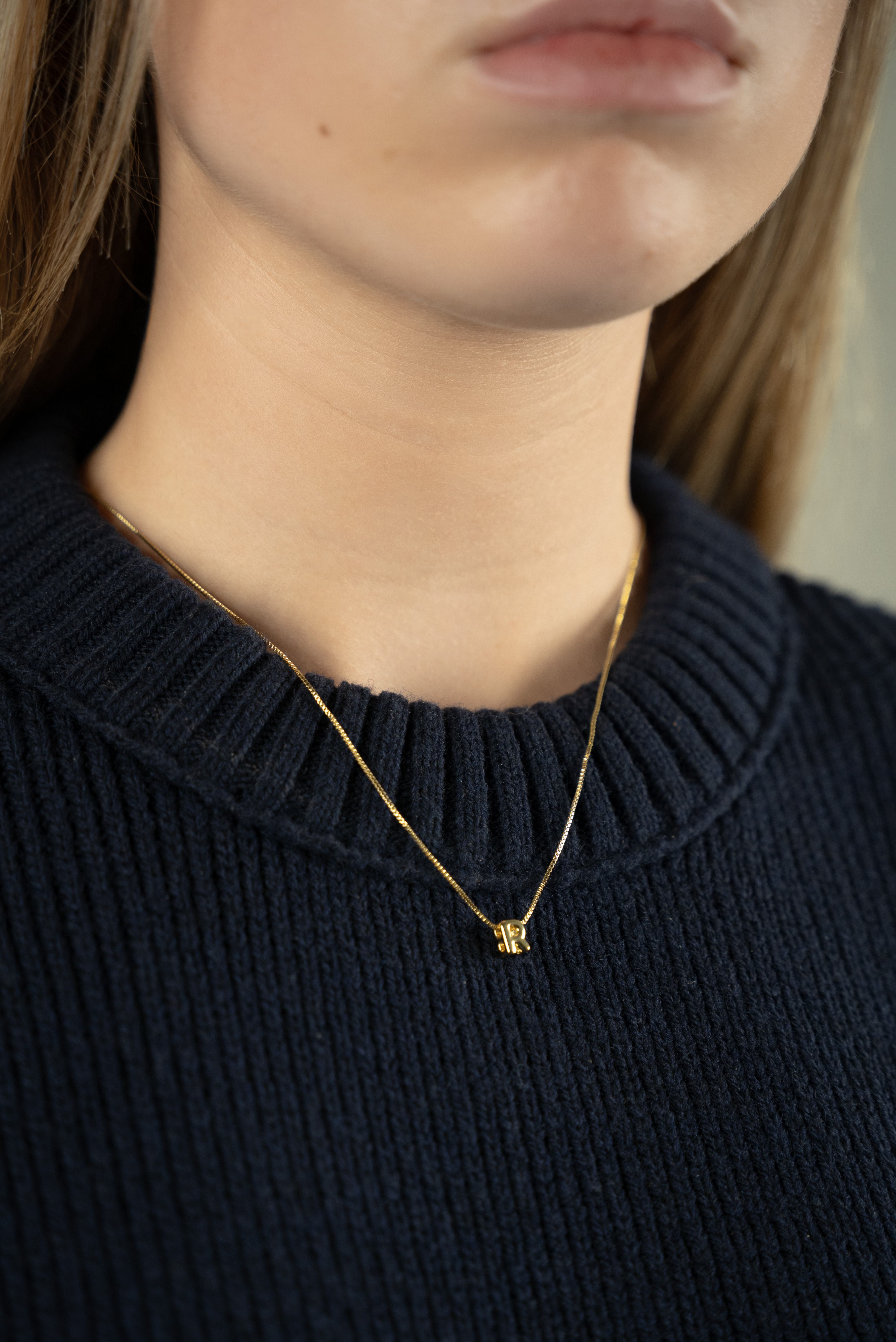 Gold Necklace Mini Initial