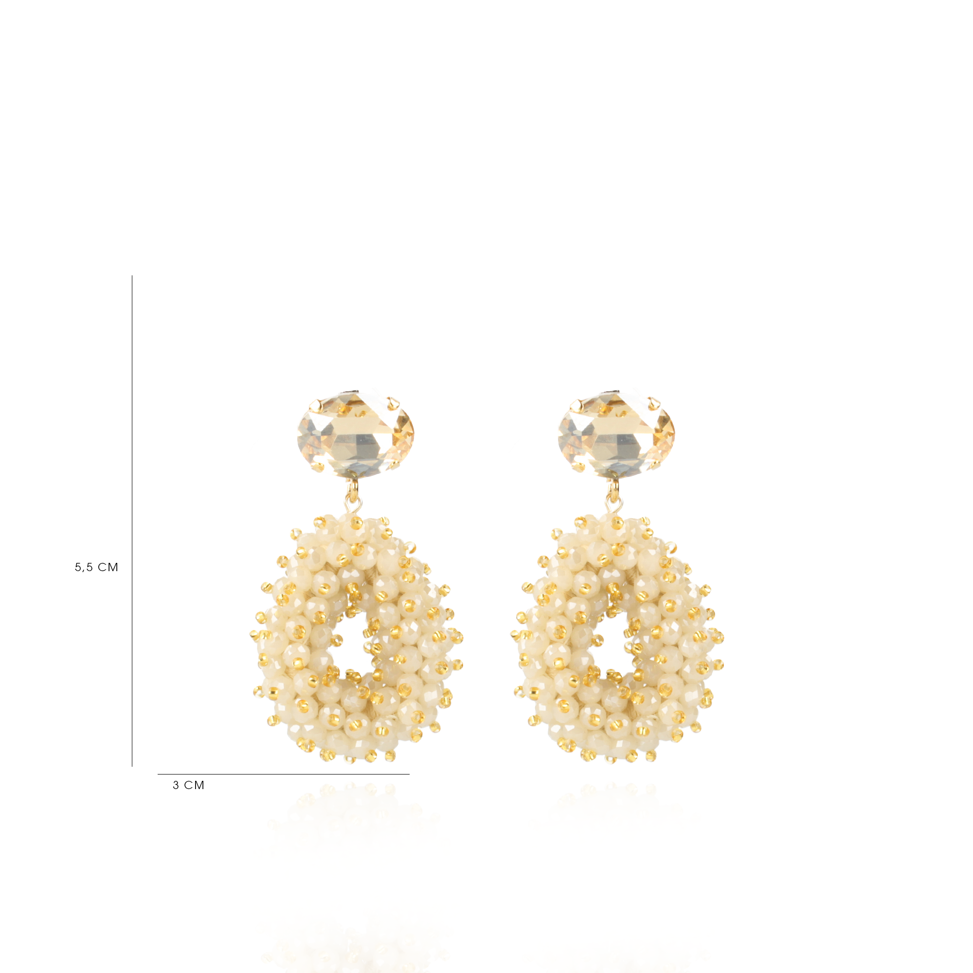Nude Oorbellen Double Stones Strass Shadow Drop Slott-theme.productDescriptionPage.SEO.byTheBrand