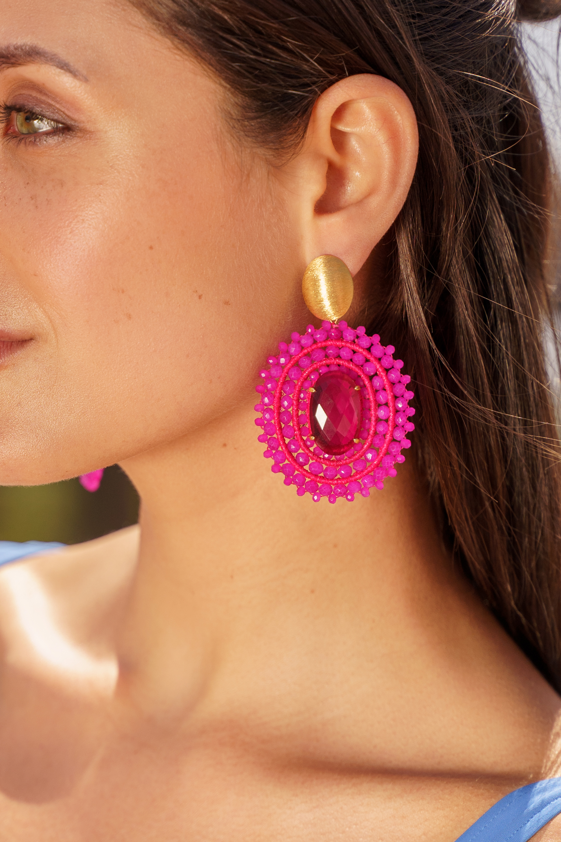 Fuchsia oorbellen Jamie ovaal L steenlott-theme.productDescriptionPage.SEO.byTheBrand