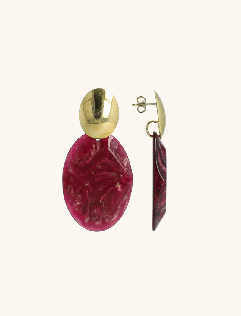 Bordeaux Earrings Simone Oval Rock M