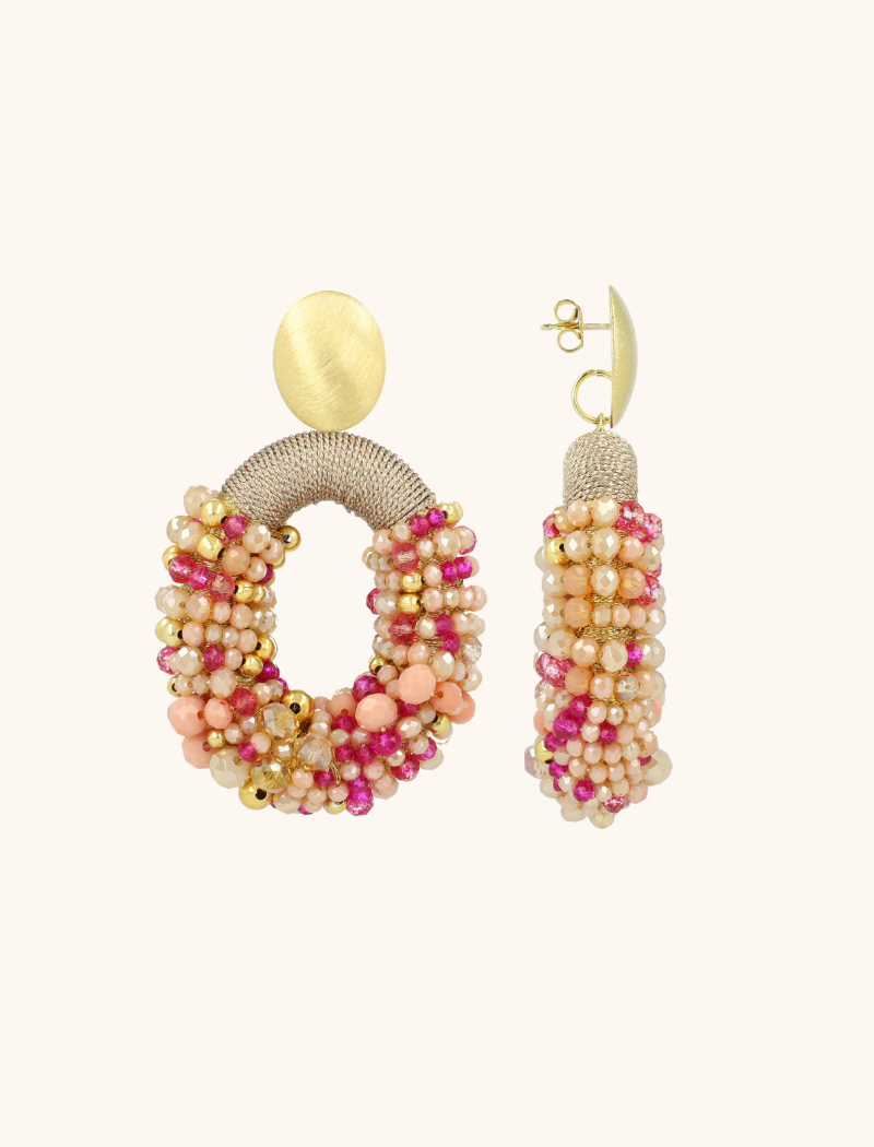 Fuchsia Tangerine Earrings Opheilia Combi Drop L