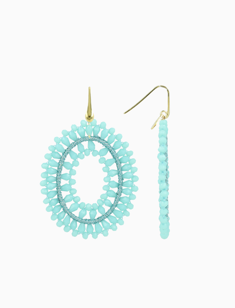 Blauwe oorbellen Noa ovaal L