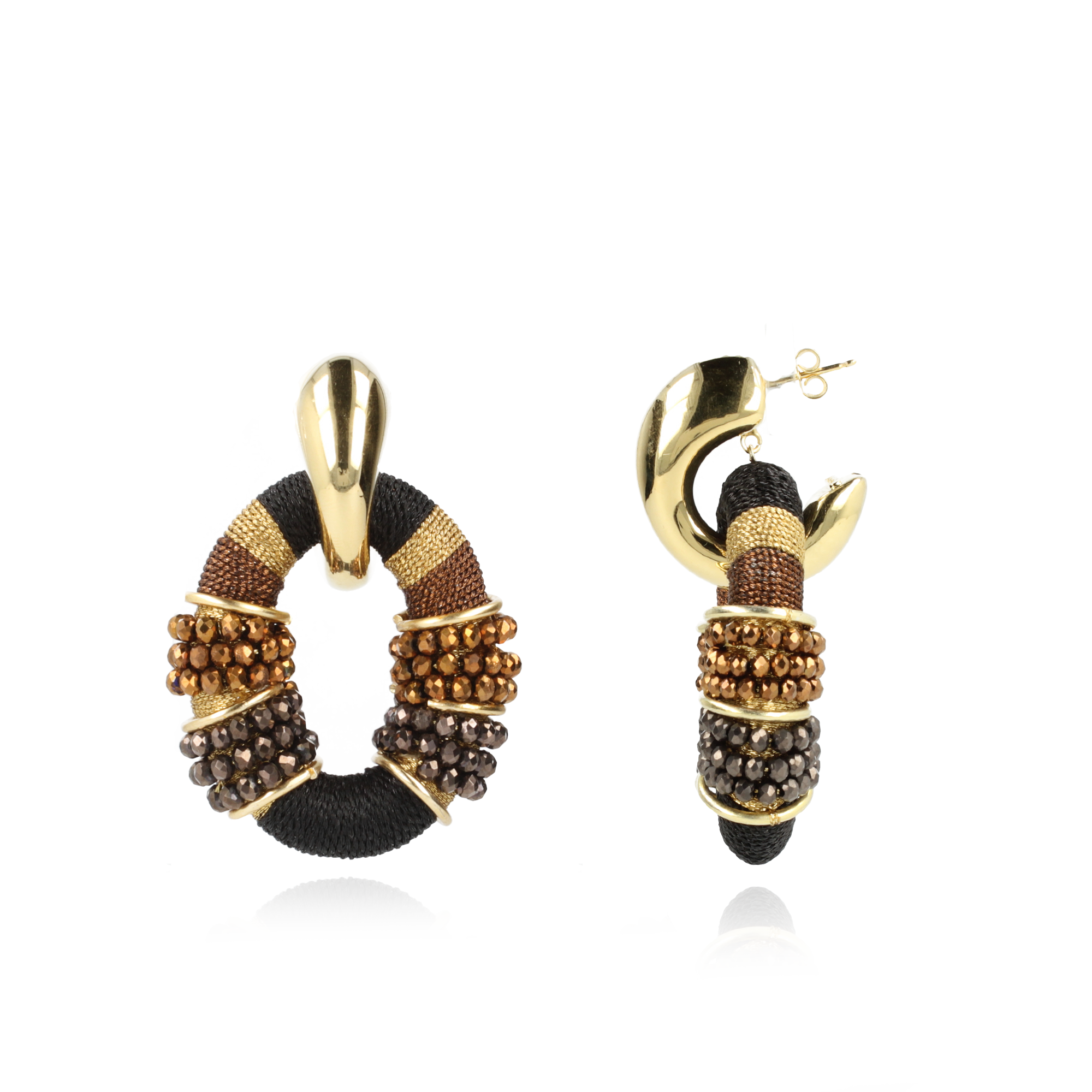 Bruine Oorbellen Combi Oval L Deluxe lott-theme.productDescriptionPage.SEO.byTheBrand