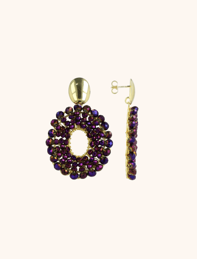 Metallic Paarse Oorbellen Mia Ovaal Slott-theme.productDescriptionPage.SEO.byTheBrand
