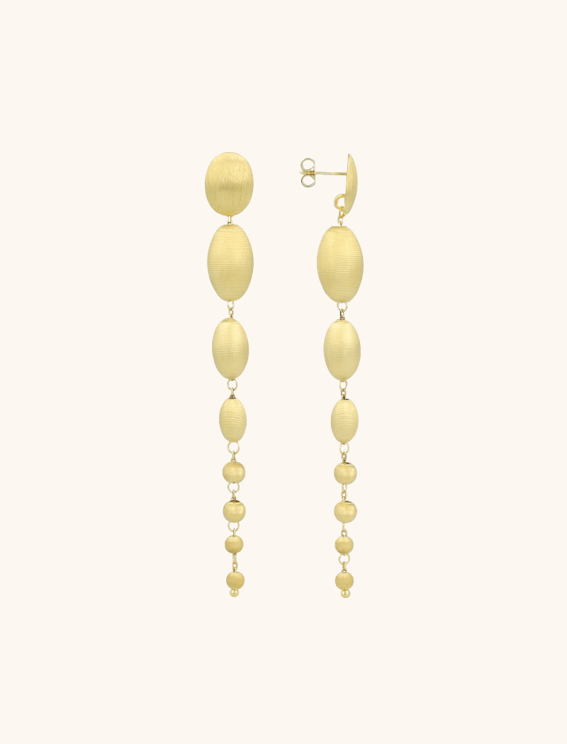 Gold Waterfall of Stones Earrings  