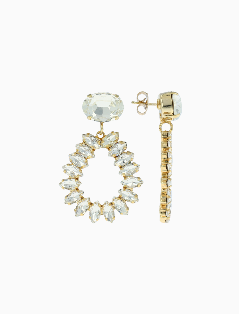 Crystal Earrings Drop Framed Marquis M Hally