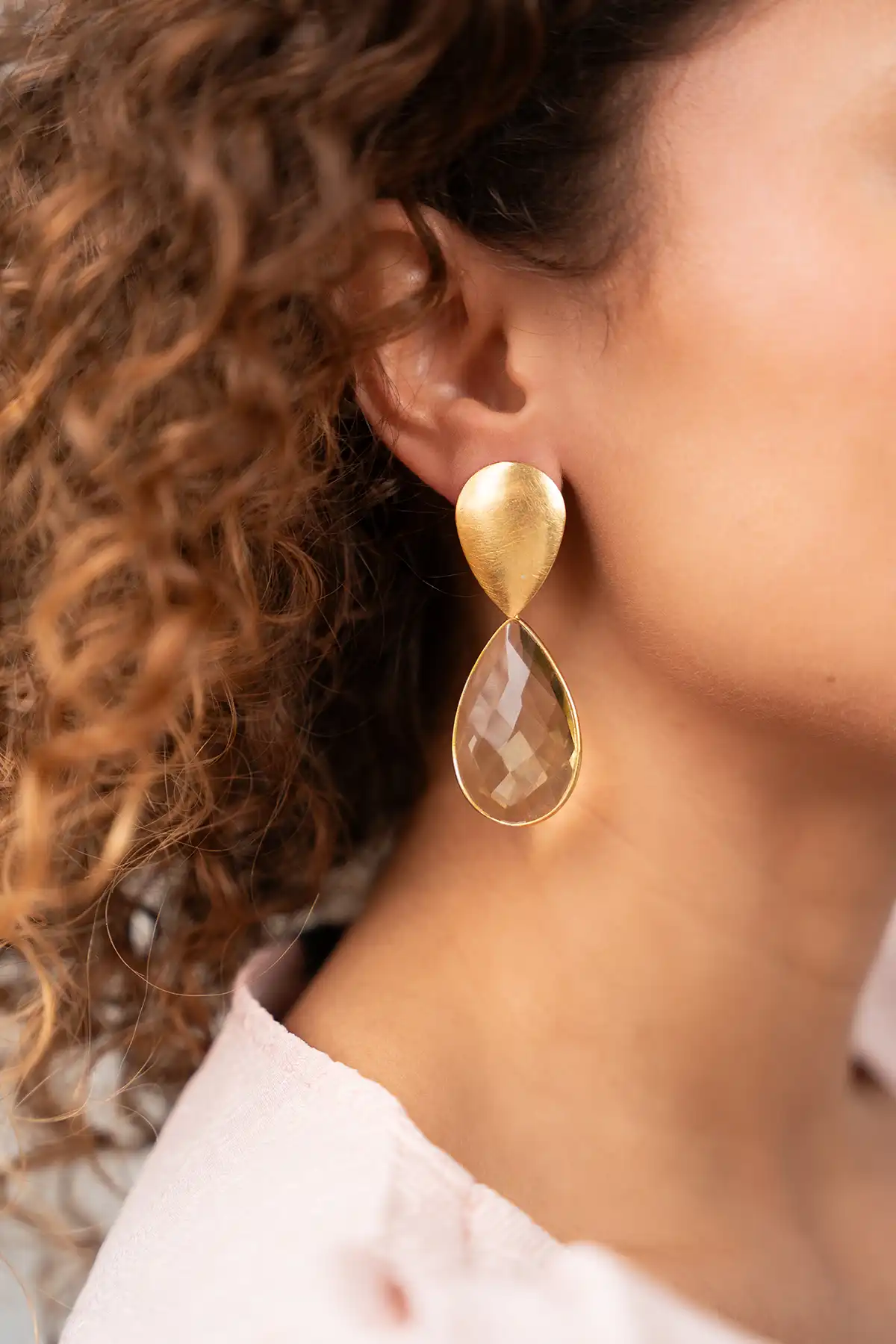 Coral Oorbellen Rae Framed Drop