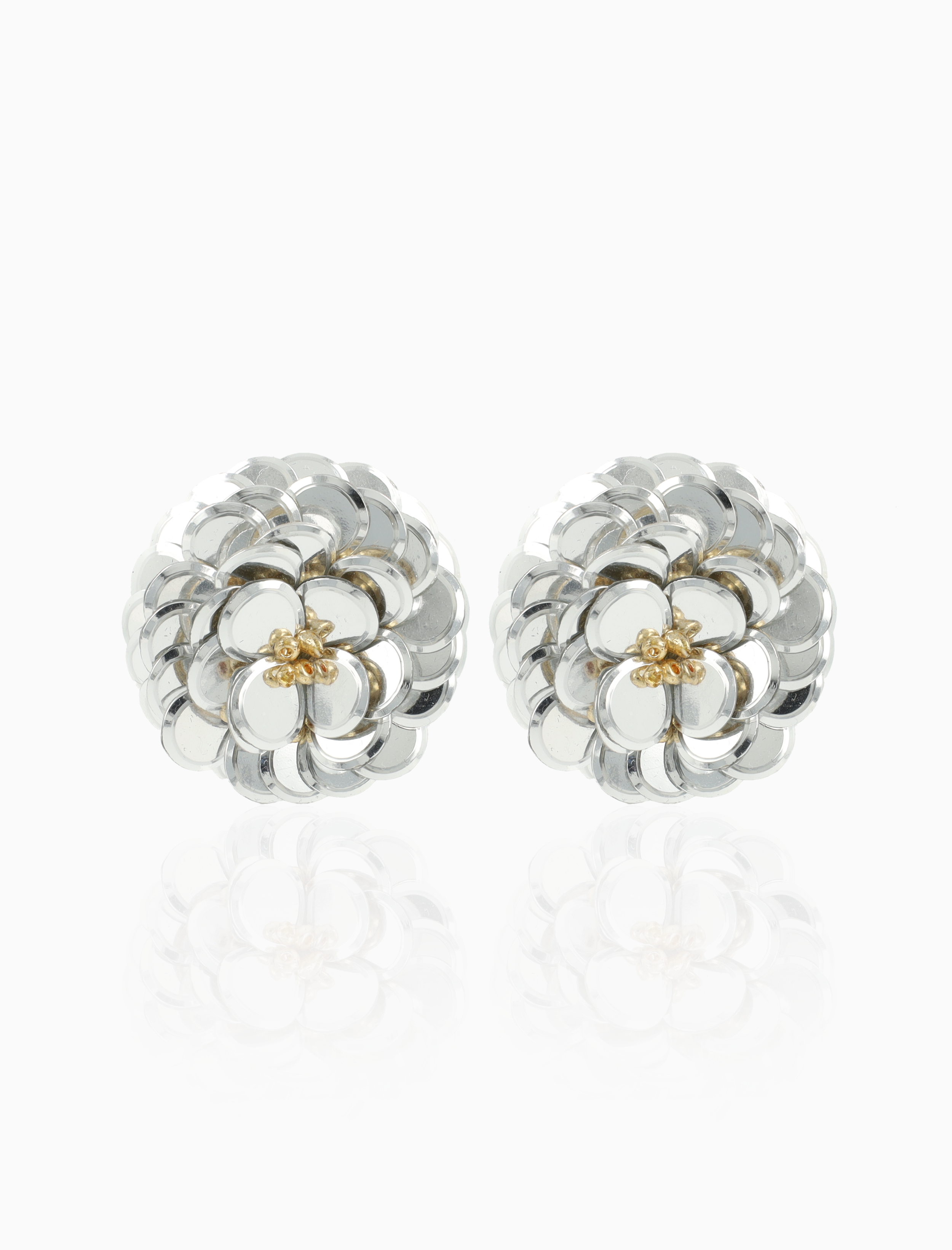 Silber Ohrringe Athena Sequin Flower S