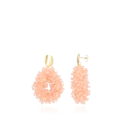 Light Pink Earrings Glassberry Louise Double Stones Drop S
