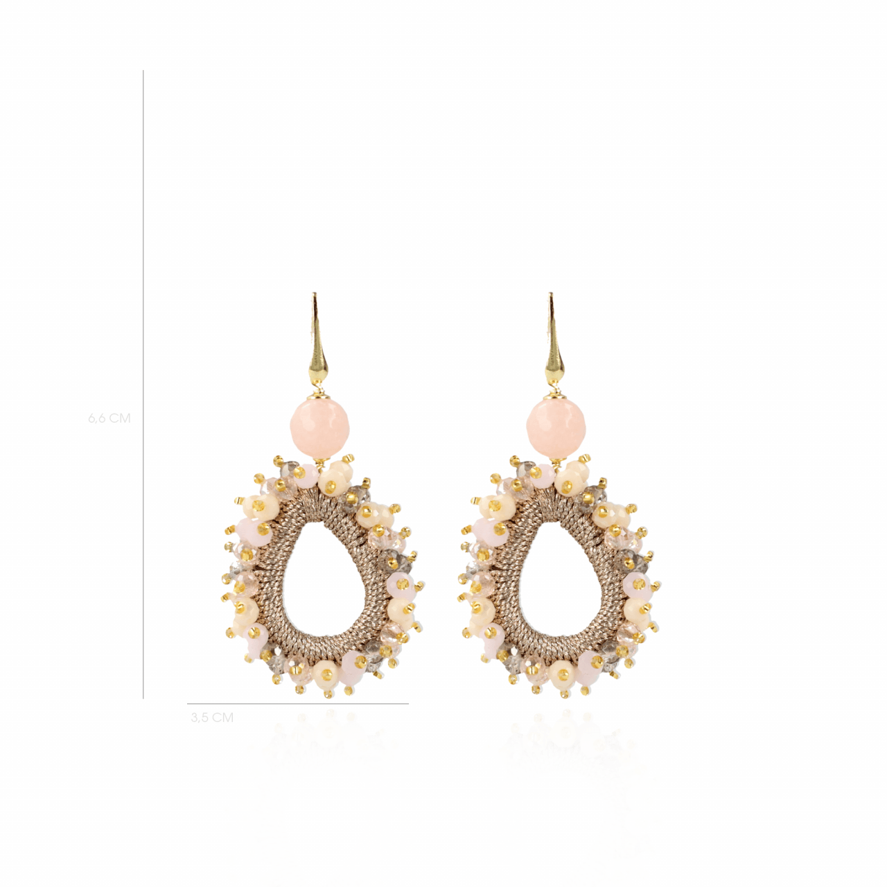 Nina Glassberry Silk Urchin Drop M Mix Champagne Quartz oorbellenlott-theme.productDescriptionPage.SEO.byTheBrand