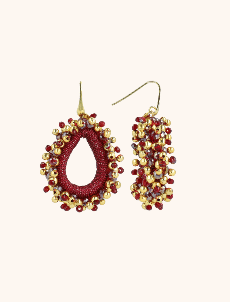 Bordeaux Oorbellen Carina Urchin Drop Mlott-theme.productDescriptionPage.SEO.byTheBrand