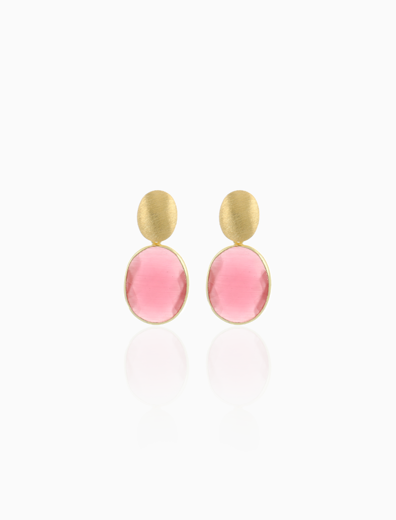 Roze Oorbellen Framed Oval Giorgia
