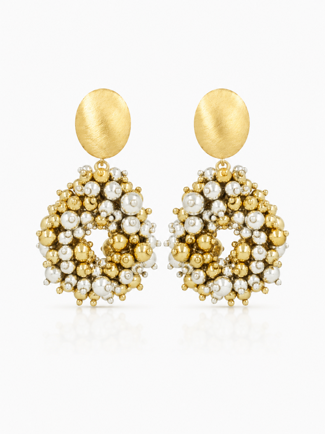 Gold-look Earrings Louise Irregular Double Stones Drop S