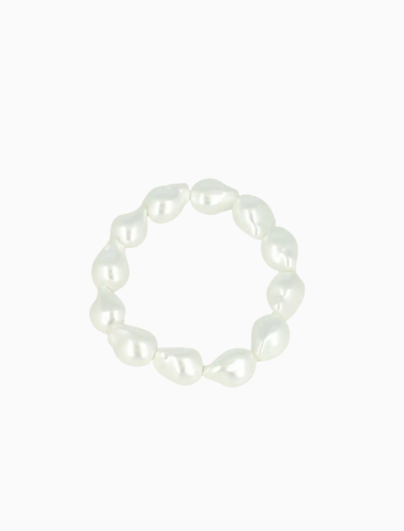 Witte Armband M Parels Irregular