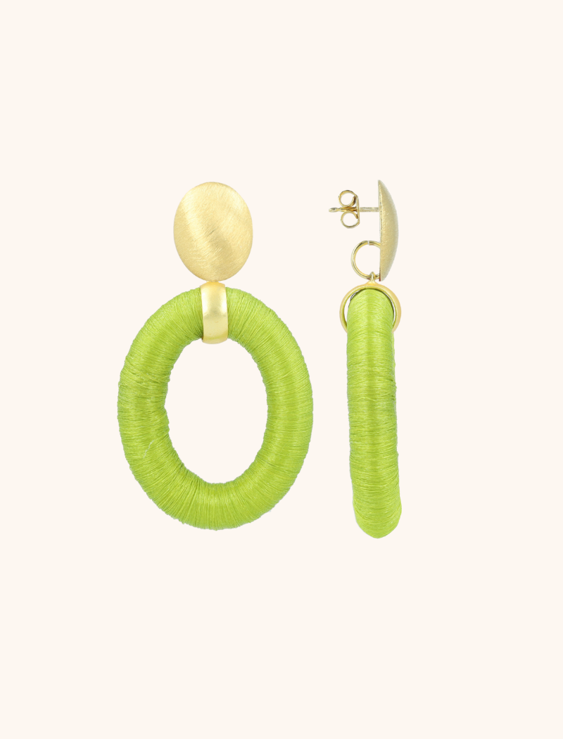 Lime earrings Faye oval L 