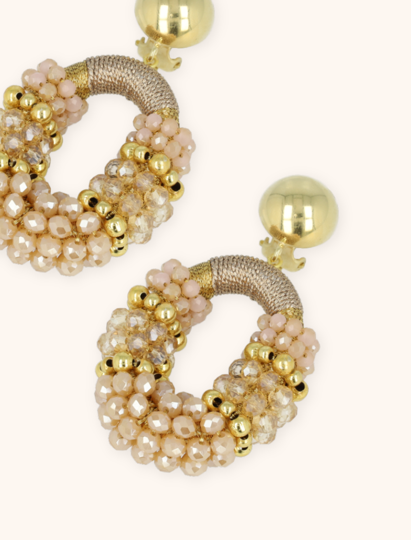 Beige Tangerine Oorbellen Viv Combi Ovaal Mlott-theme.productDescriptionPage.SEO.byTheBrand