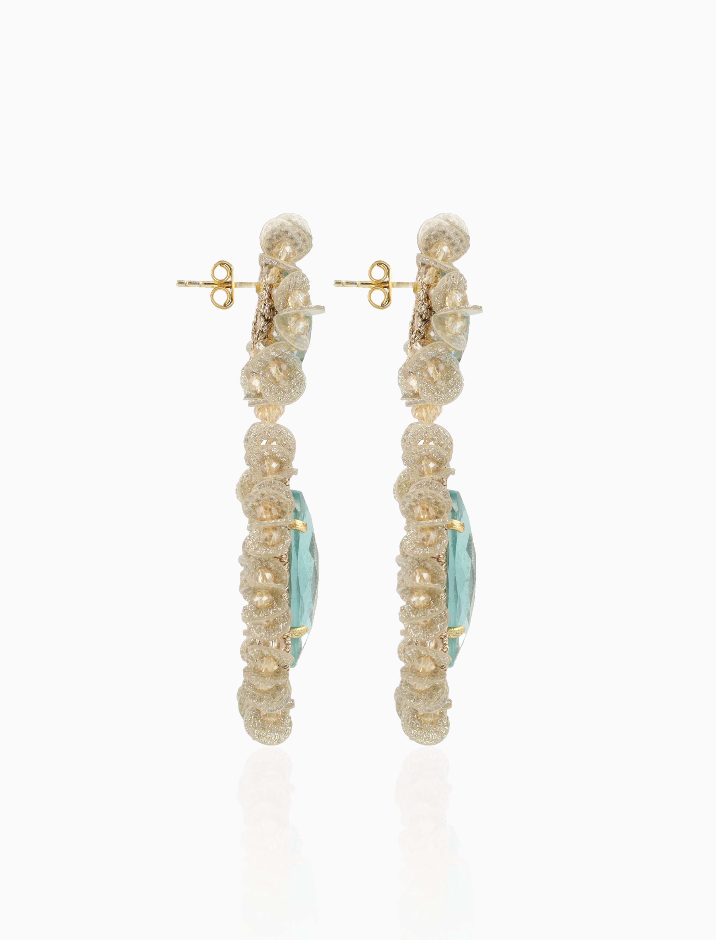 Nude/Emerald Ohrringe Lara Pendant Double L