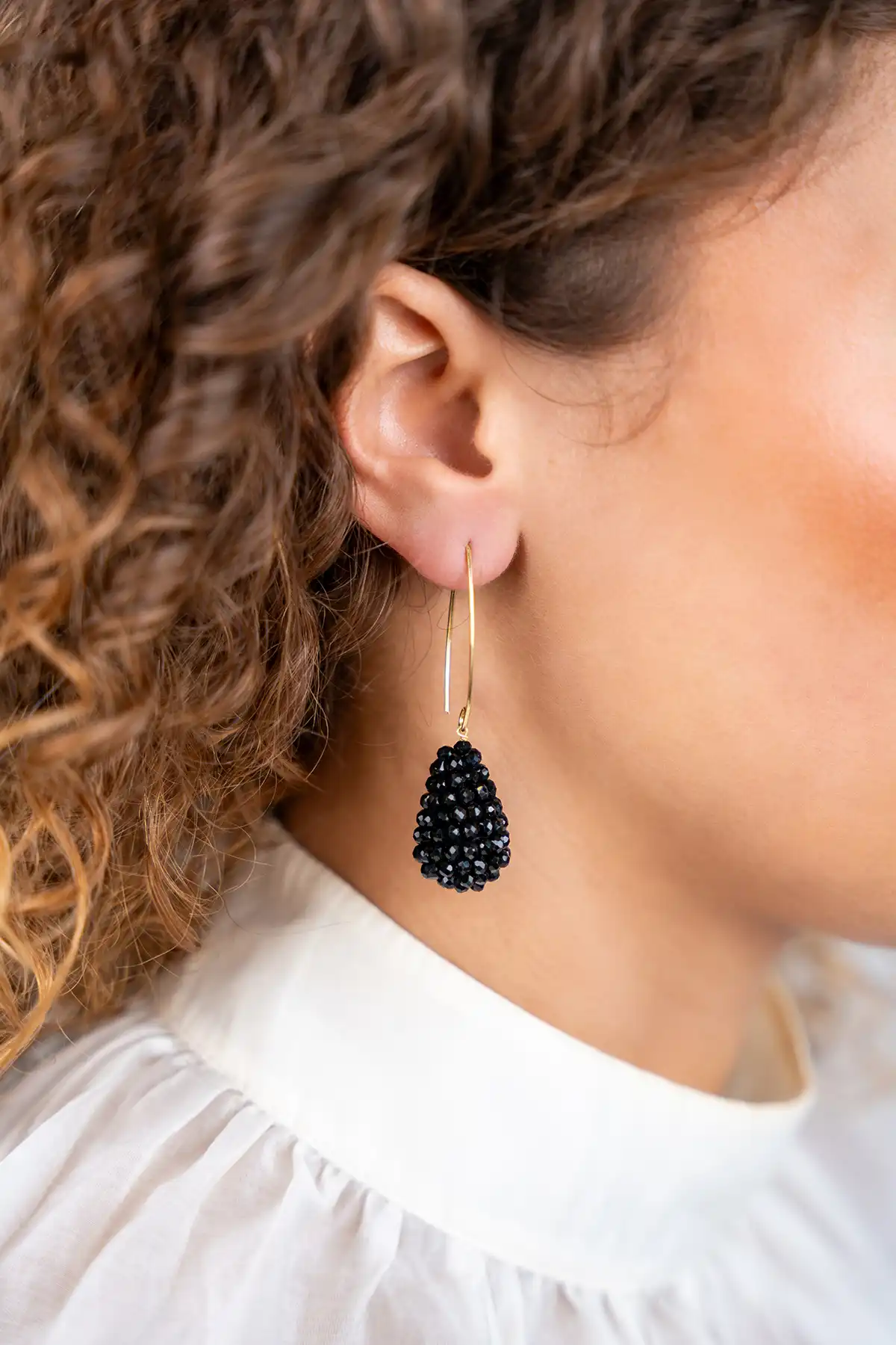 Zwarte Oorbellen Amy Cone XS
