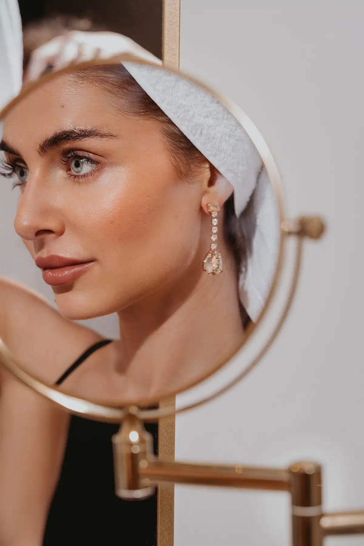 Kristallen Oorbellen String Teardrop M Joan