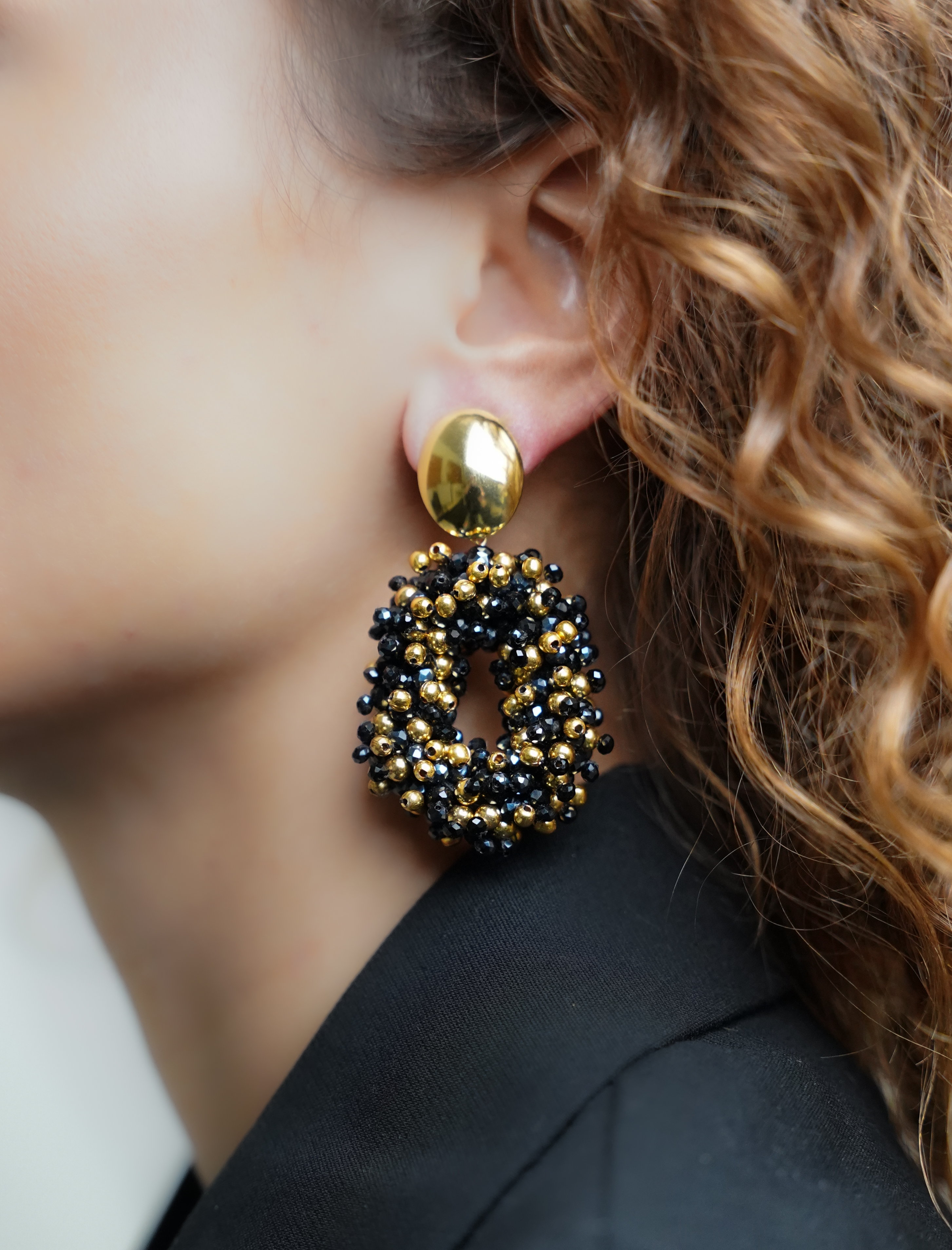 Black Earrings Katie Double Stones Oval Mlott-theme.productDescriptionPage.SEO.byTheBrand