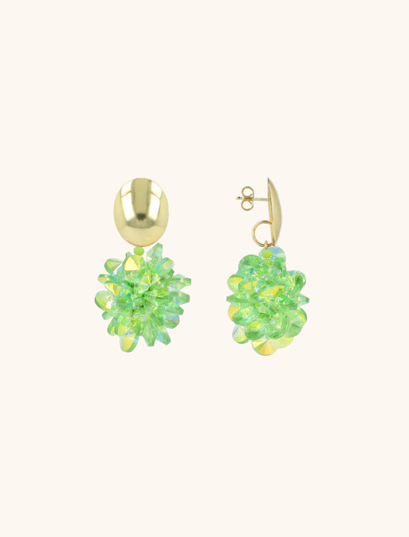 Light Green Holo Oorbellen Crystal Grape Sam 