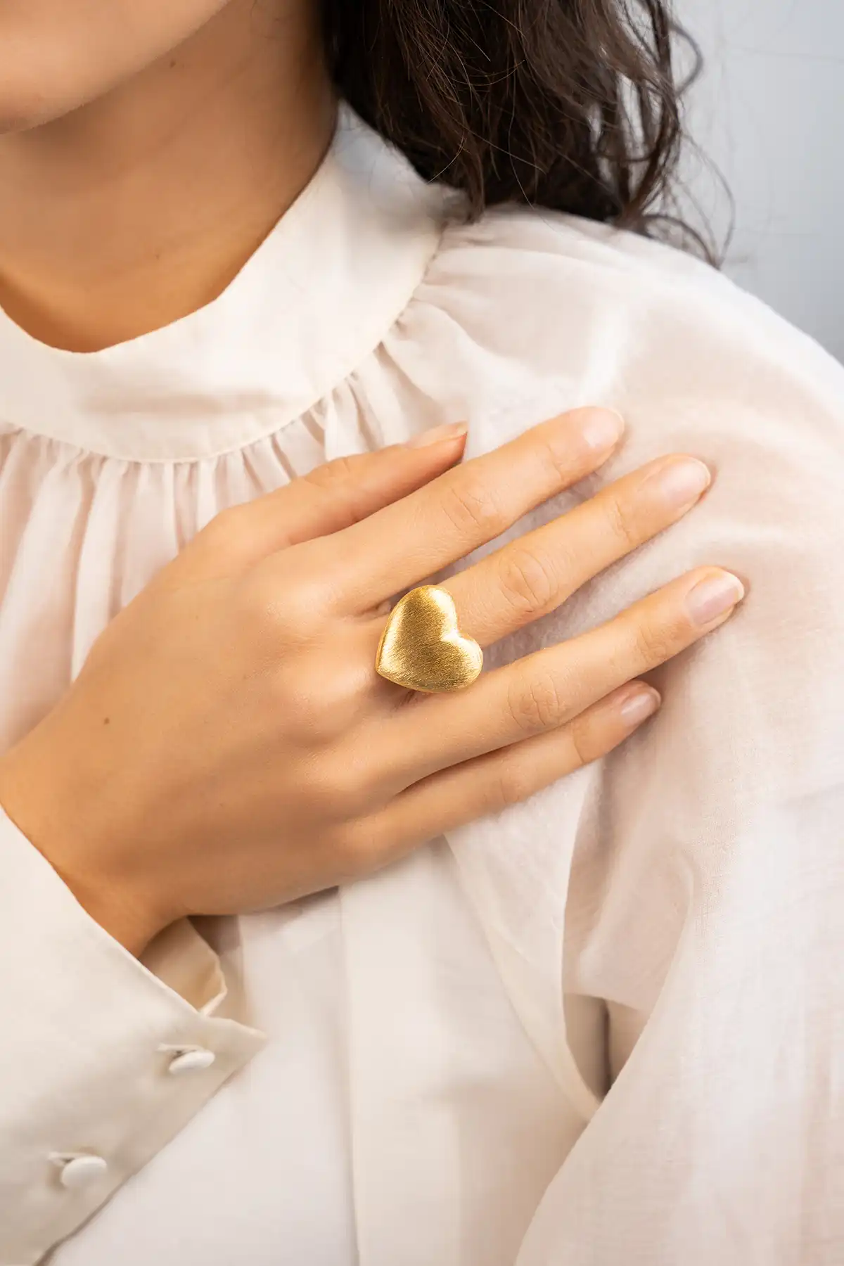 Classic Ring Brushed Heart