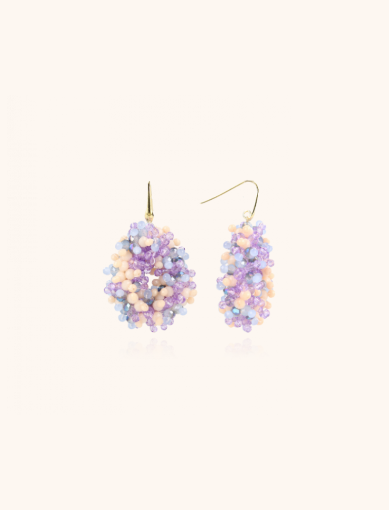 Mixed Purple Earrings Louise Glassberry Drop S Double Stones Tonal