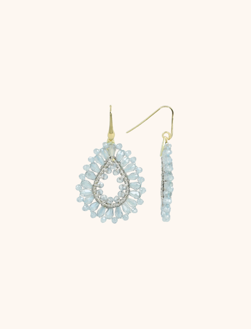 Blaue Ohrringe Robin Drop Cystall Small