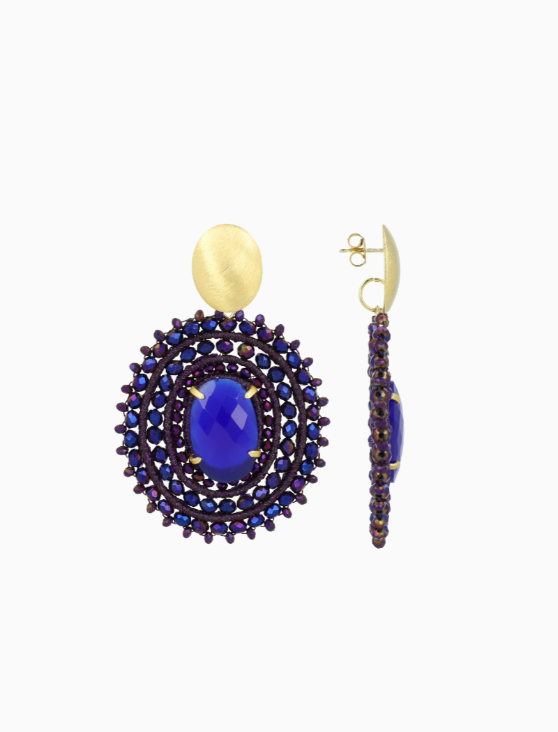 Metallic Purple Oorbellen Jamie Ovaal L Clip