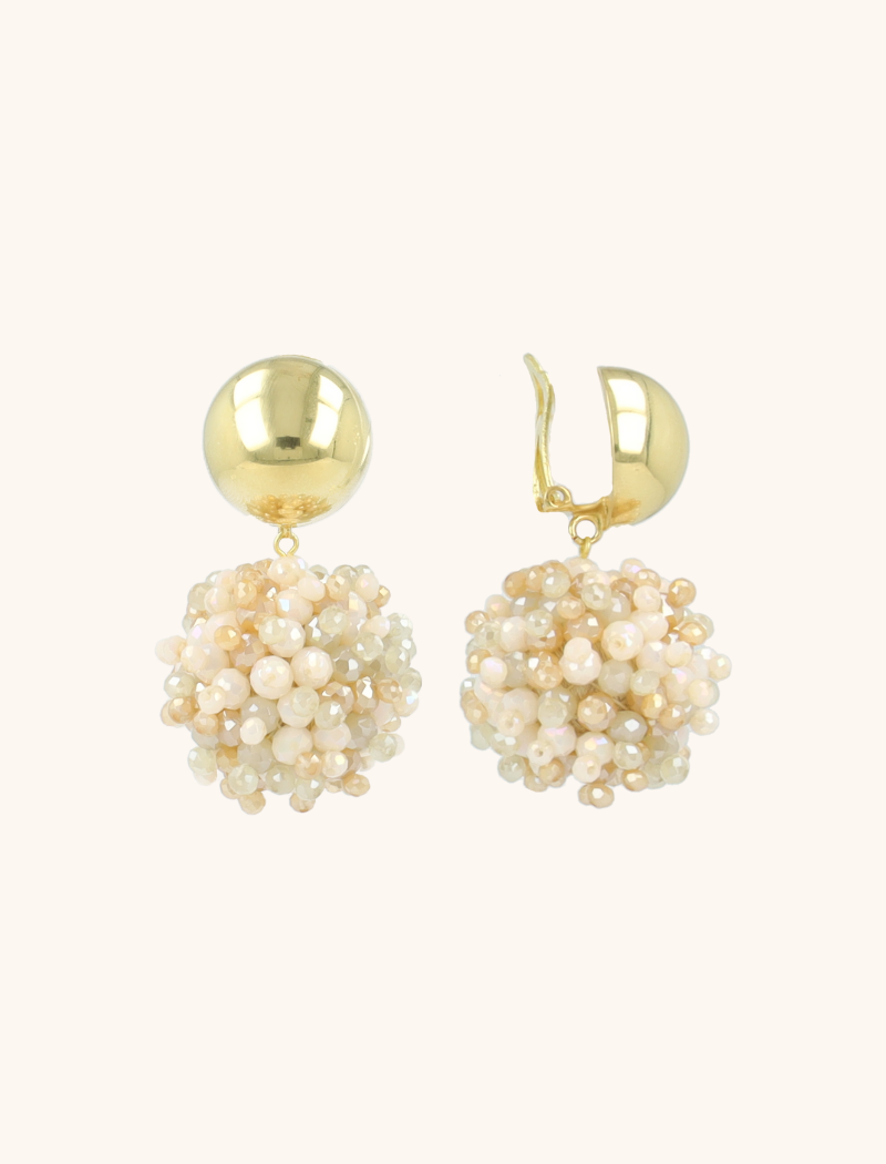 Mixed Beige Oorbellen Jacky Globe L