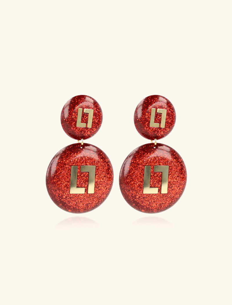 Red Glitter earrings Larissa Logolott-theme.productDescriptionPage.SEO.byTheBrand
