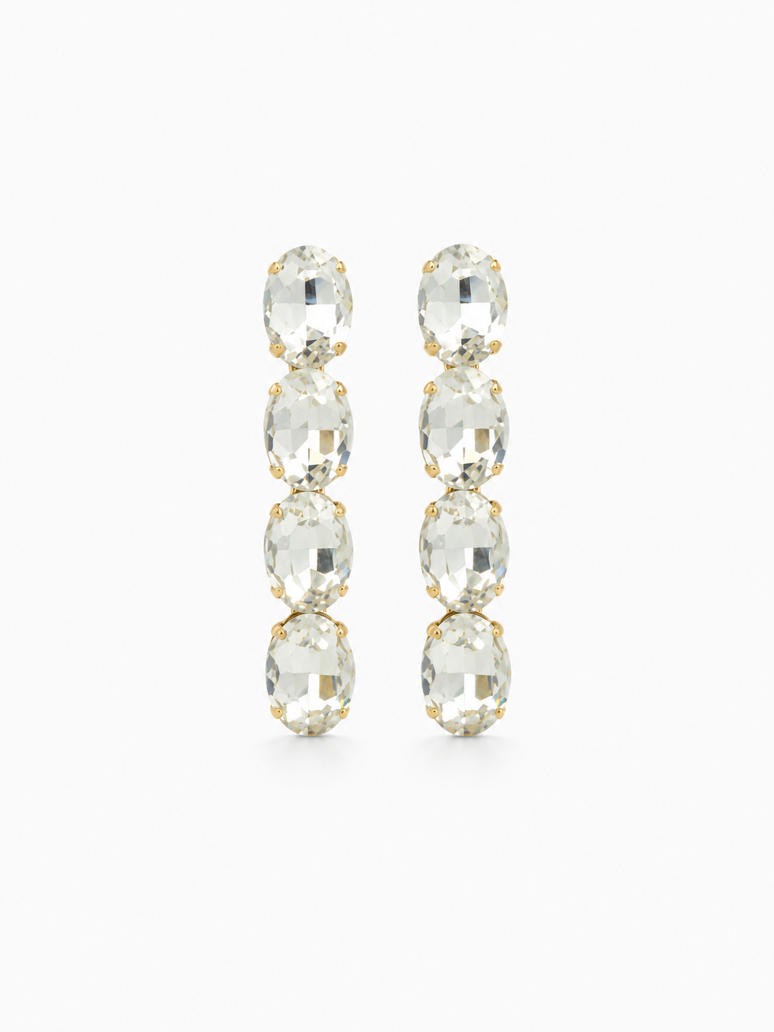 16.074 - Maudi Earrings Oval Waterfall Four Stones M Crystal